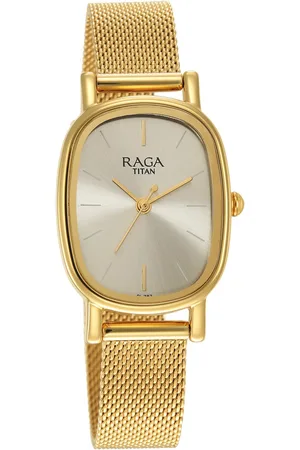 Titan Raga Viva Champagne Dial Analog Stainless Steel Strap watch for Women