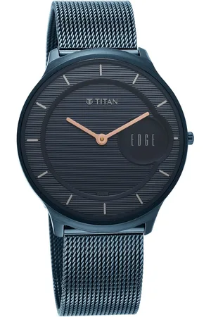 Titan Edge Slim Stainless Steel Blue Dial Analog Watch for Men