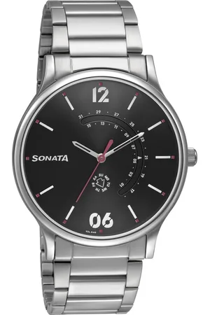Sonata RPM Quartz Analog with Day and Date Brown Dial Stainless Steel Strap Watch for Men