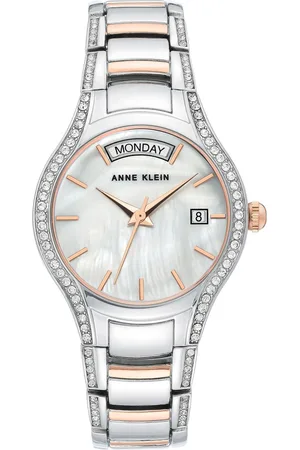 Anne Klein Quartz Analog Mother Of Pearl Dial Metal Strap Watch for Women
