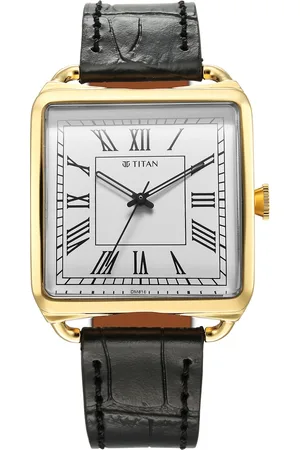 Titan Retro Revive Quartz Analog White Dial Leather Strap for Men