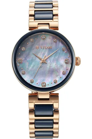 Titan Purple Ceramics Blue Dial Watch for Women