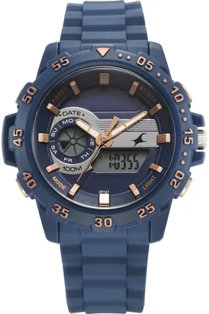 Fastrack Street line Quartz Analog Digital Blue Dial Silicone Strap Watch for Girls
