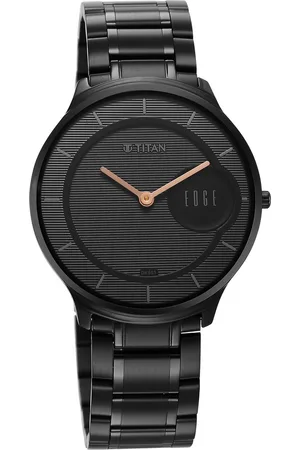 Titan Edge Metal Black Dial Analog Stainless Steel Strap watch for Men