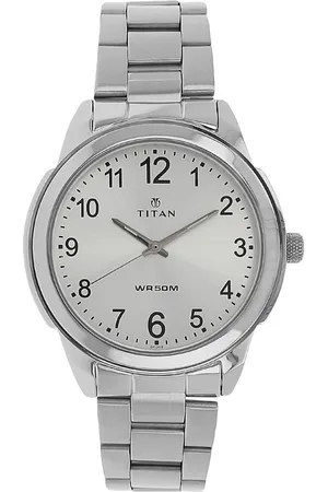 Titan Analog White Dial Quartz Metal Strap watch for Men