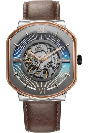 Titan Techno Beats Anthracite Dial Automatic Leather Strap watch for Men