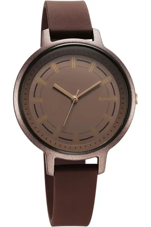 Sonata Splash Quartz Analog Brown Dial Plastic Strap Watch for Women