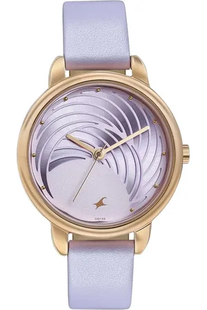 Fastrack Stunners Quartz Multifunction Purple Dial Leather Strap Watch for Girls