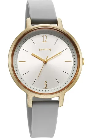 Sonata Splash Quartz Analog Silver Dial Plastic Strap Watch for Women