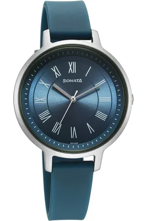 Sonata Splash Quartz Analog Blue Dial Plastic Strap Watch for Women