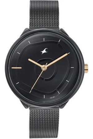 Fastrack Stunners Quartz Multifunction Black Dial Stainless Steel Strap Watch for Girls