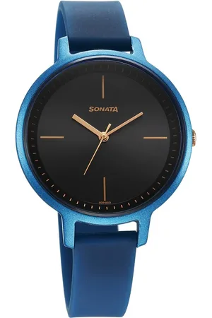 Sonata Splash Quartz Analog Black Dial Plastic Strap Watch for Women