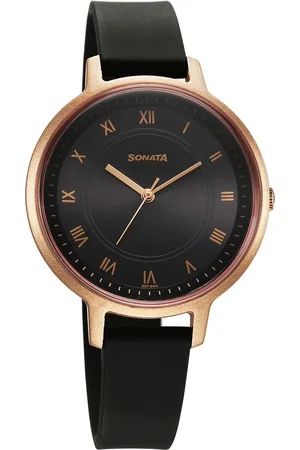 Sonata Splash Quartz Analog Black Dial Plastic Strap Watch for Women