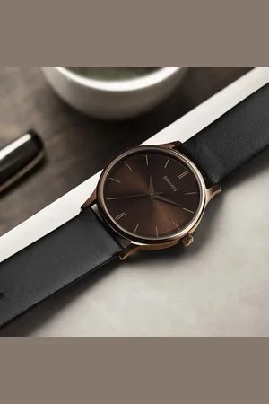Sonata Aspire Quartz Analog Brown Dial Leather Strap Watch for Men