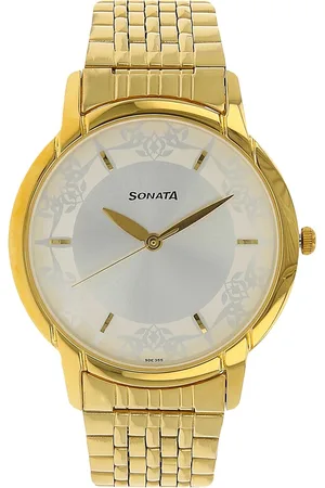 Sonata Quartz Analog Silver Dial Stainless Steel Strap Watch for Men