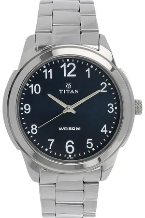 Titan Analog Blue Dial Stainless Steel Strap watch for Men