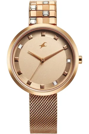 Fastrack Fleek Quartz Analog Pink Dial Stainless Steel Strap Watch for Girls