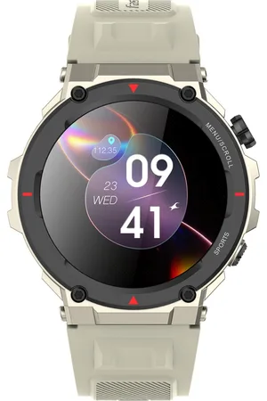 Fastrack Xtreme Pro with 3.6 cm AMOLED Display, Rugged Design, SingleSync BT Calling, Functional Crown with Beige Strap