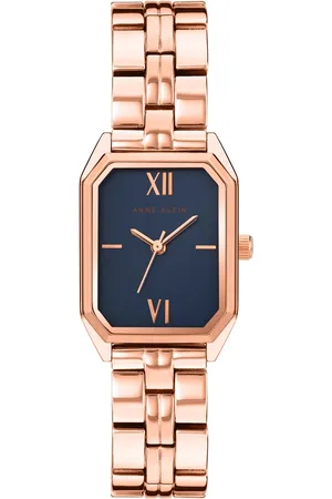 Anne Klein Quartz Analog Blue Dial Rose Gold Metal Strap Watch For Women