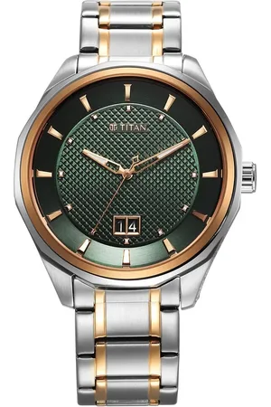 Titan Regalia Opulent Quartz Analog with Date Green Dial With Two Toned Stainless Steel Strap Watch For Men