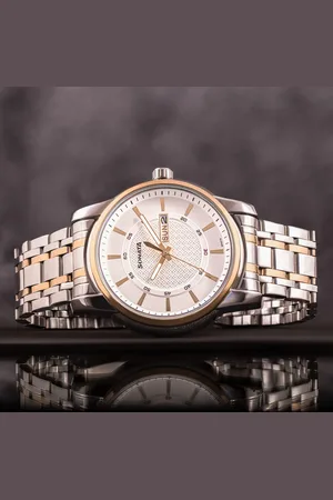 Sonata Quartz Analog with Day and Date White Dial Two Toned Stainless Steel Strap Watch For Men