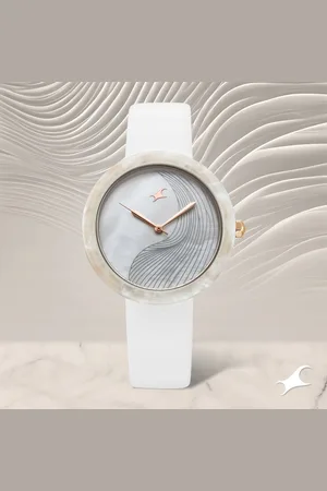 Fastrack Younique Quartz Analog Mother Of Pearl Dial LeatherStrap Watch For Girls