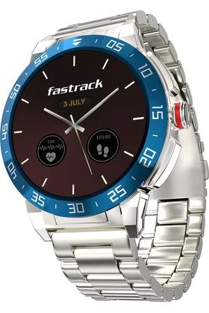 Fastrack Magnus FX3 Luxury Metal Smartwatch Premium Top Ring Design comes with High Definition 3.7 cm UltraVU Display With Silver Strap