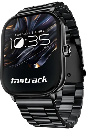 Fastrack Radiant FX2 Luxury Metal Smartwatch with largest 5.1 AMOLED Display with Functional Crown With Black Strap