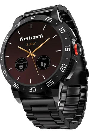 Fastrack Magnus FX3 Luxury Metal Smartwatch Premium Top Ring Design comes with High Definition 3.7 cm UltraVU Display With Black Strap