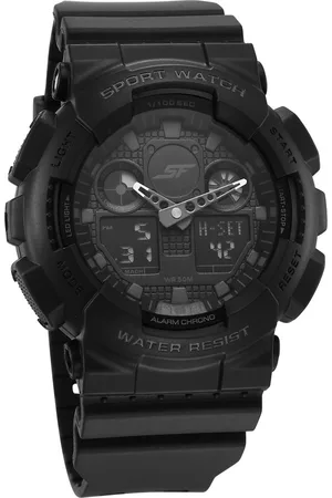 SF Vigour Quartz Digital Analog Digital Black Dial With Black Color Plastic Strap Watch For Unisex