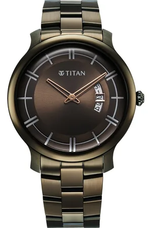 Titan Clasique Slim Quartz Analog with Date Green Dial Stainless Steel Strap Watch For Men