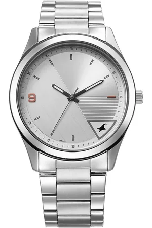 Fastrack Stunners Quartz Analog Silver Dial Silver Metal Strap Watch For Guys