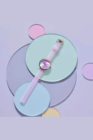 Sonata Poze Quartz Analog Pink Dial Pink Leather Strap Watch For Women
