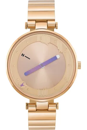 Fastrack MetaWe Quartz Analog Rose Gold Dial Stainless Steel Strap Watch For Girls