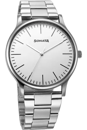 Sonata Aspire Quartz Analog Off White Dial Stainless Steel Strap Watch For Men