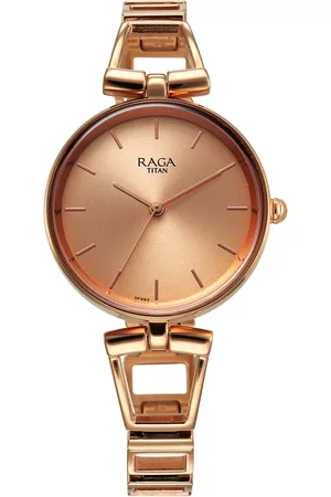 Titan Raga Ascend Quartz Analog Rose Gold Dial With Rose Gold Color Metal Strap Watch For Women