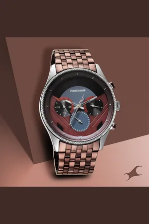 Fastrack Thor Quartz Multifunction Red Dial Metal Strap Watch for Guys