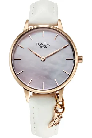 Titan Raga Showstopper Quartz Analog Mother Of Pearl Dial Metal Strap Watch For Women