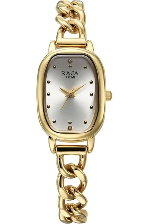 Titan Raga Showstopper Quartz Analog Silver Dial Metal Strap Watch For Women