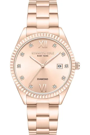 Kenneth Cole Quartz Analog with Date Rose Gold Dial Stainless Steel Strap Watch For Women