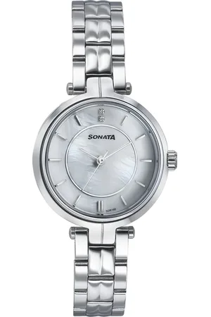 Sonata Wedding Quartz Analog Off White Dial Stainless Steel Strap Watch For Women
