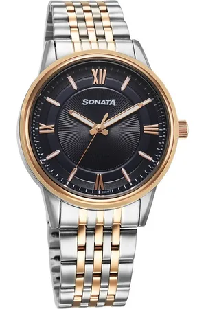 Sonata Wedding Quartz Analog Blue Dial Stainless Steel Strap Watch For Men