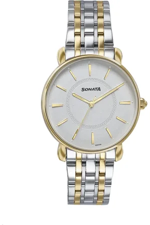 Sonata Wedding Quartz Analog Off White Dial Stainless Steel Strap Watch For Women