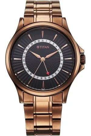 Titan Karishma Quartz Analog with Date Black Dial Stainless Steel Strap Watch For Men