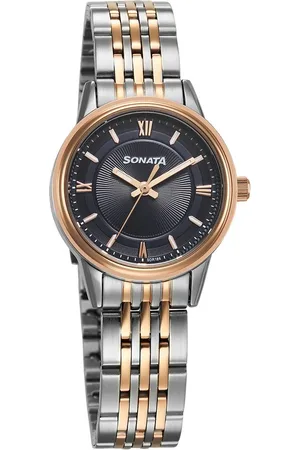 Sonata Wedding Quartz Analog Blue Dial Stainless Steel Strap Watch For Women