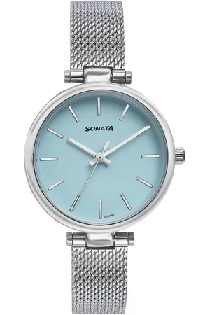 Sonata Wedding Quartz Analog Blue Dial Stainless Steel Strap Watch For Women