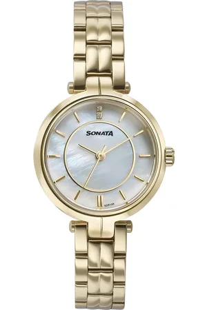 Sonata Wedding Quartz Analog Off White Dial Stainless Steel Strap Watch For Women