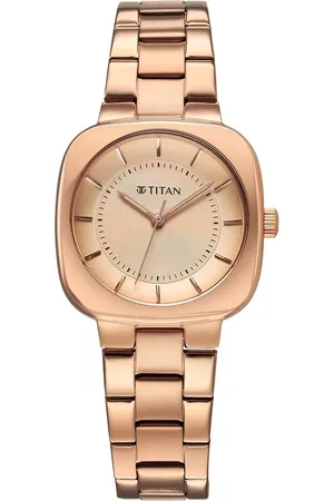 Titan Horizon Quartz Analog Rose Gold Dial Stainless Steel Strap Watch For Women