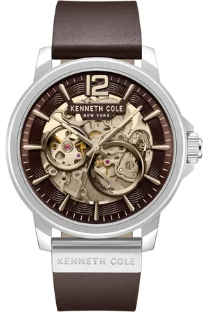 Kenneth Cole Automatic Brown Dial Leather Strap Watch For Men