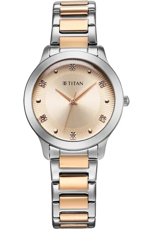 Titan Horizon Quartz Analog Rose gold Dial Stainless Steel Strap Watch For Women